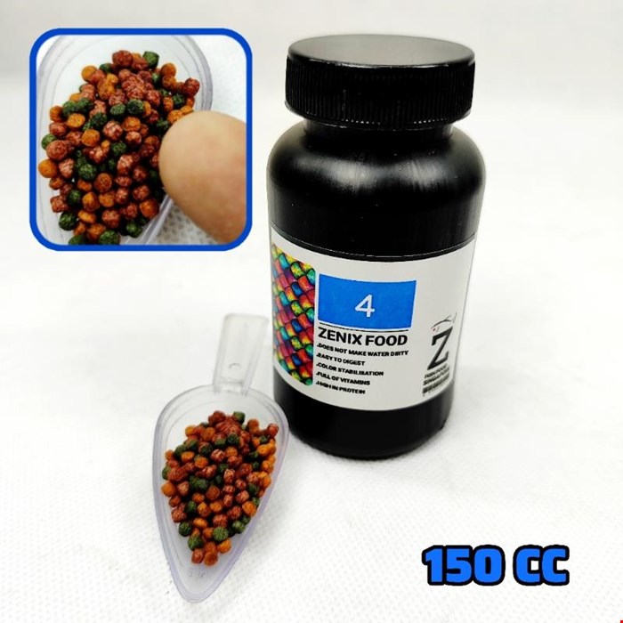 غذا ماهی آکواریوم ZENIX 4 حجم 150 سی سی