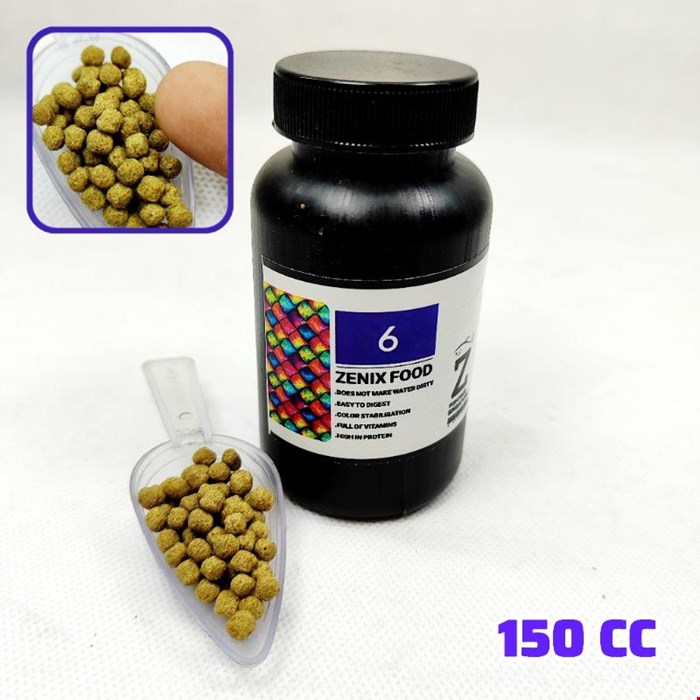 غذا ماهی آکواریوم ZENIX 6 حجم 150 سی سی