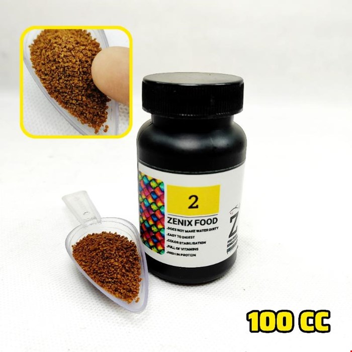 غذا ماهی آکواریوم ZENIX 2 حجم 100 سی سی