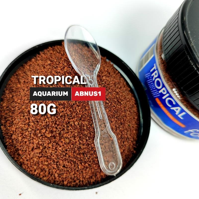 غذا ماهی آکواریوم 80 گرمی خوراک سازان TROPICAL  غذا ماهی آکواریوم خوراکسازان مدل TROPICAL وزن 80 گرم | غذای کامل ماهیان زینتی ریز