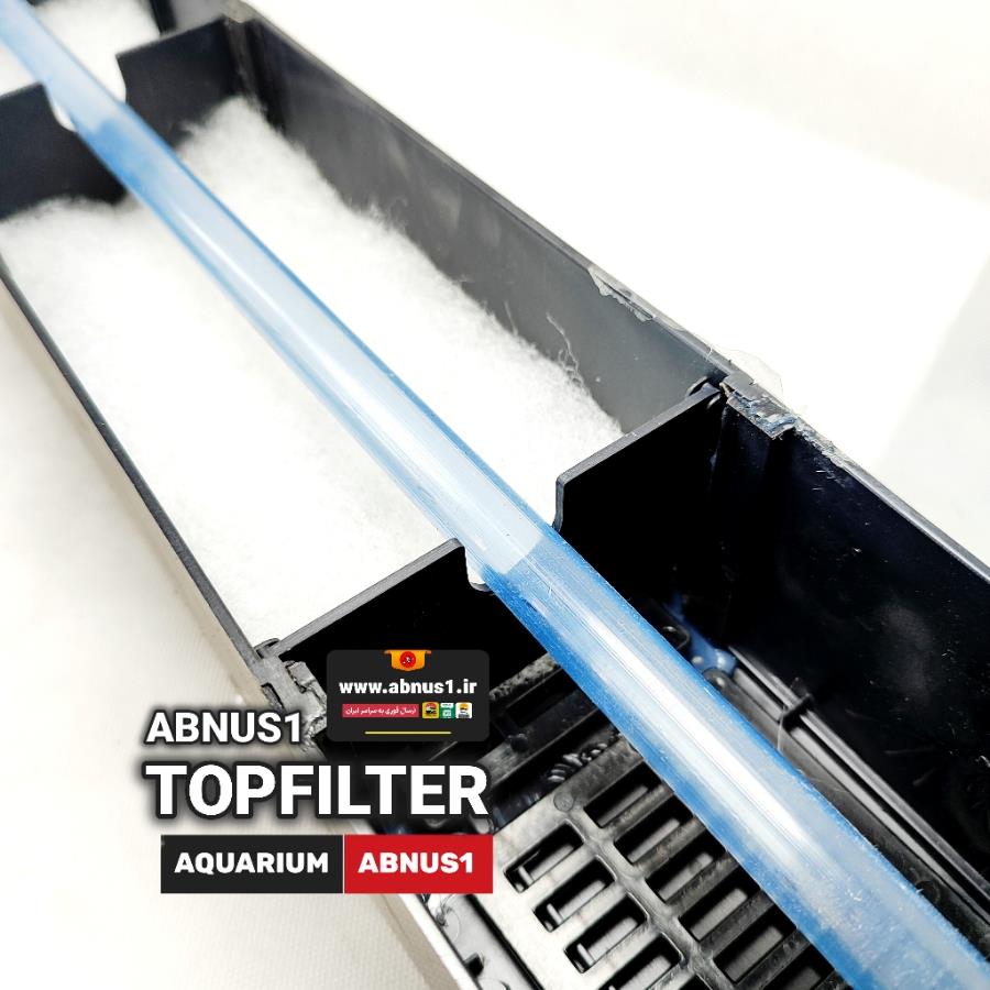 تصاویر شامل جعبه یدک تقویتی ۹۰ سانتی با سه خانه تصفیه، توری CNC کف، خروجی گردابی، لوله دوش، کیپ‌کن، شلنگ اتصال، رابط L و بدنه بزرگ مناسب تانک‌های حرفه‌ای است.