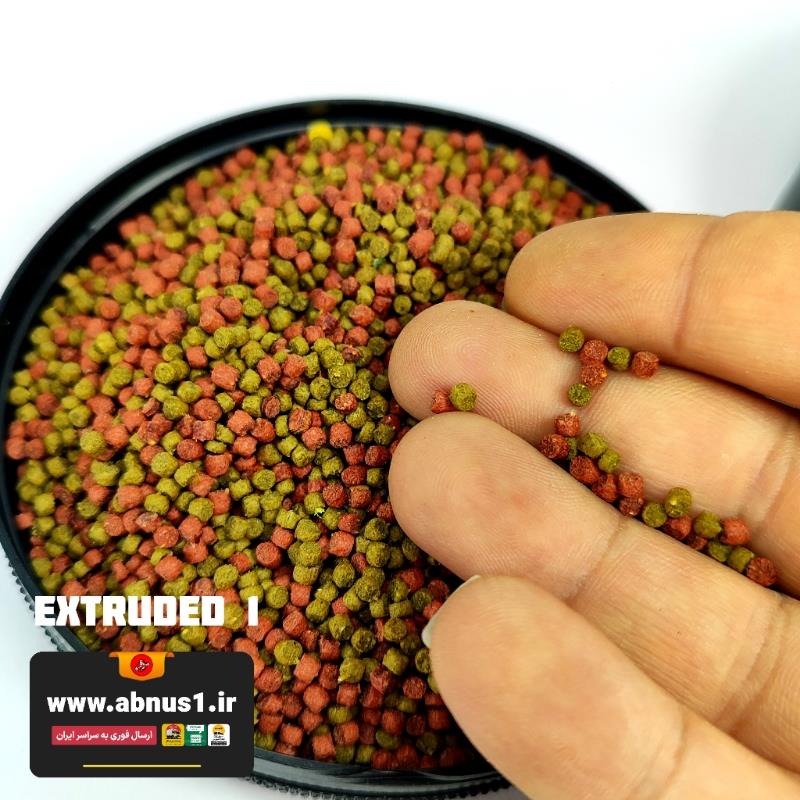 غذا فرموله آکواریوم EXTRUDED1 حجم 475 سی سی 300 گرمی غذا ماهی آکواریوم EXTRUDED1 مدل فرموله ترکیبی – مناسب انواع ماهیان زینتی، رشد و رنگ قوی، ترکیب طبیعی اسپرولینا و آستاگزانتین