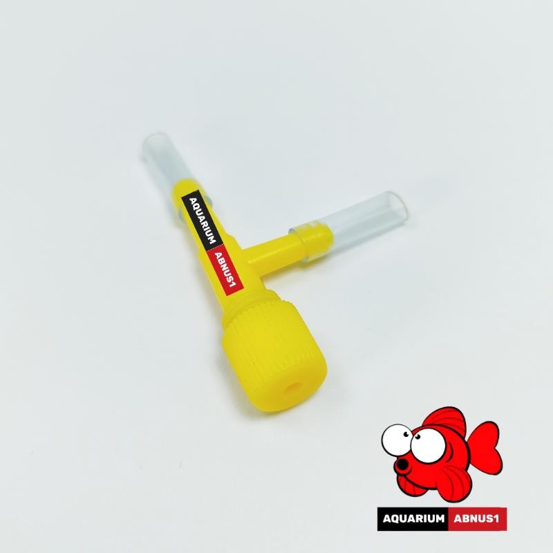  شیر هوای ۹۰ درجه آکواریوم DRAGON مدل L زرد – ضد نشتی، دقیق و ساخته‌شده از پلاستیک باکیفیت برای کنترل جریان هوای پمپ.