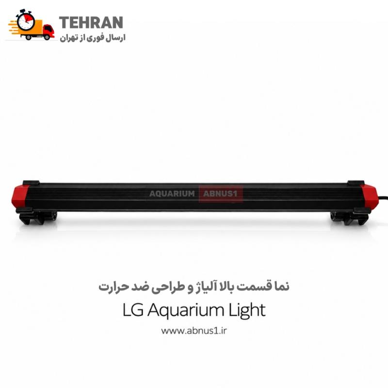 چراغ آکواریوم ال‌جی مدل LG400 (LG Double LED Light)مناسب آکواریوم‌های ۳۵ تا ۴۰ سانتی‌متریبدنه با جنس استیل ضدزنگدارای پایه‌های گیره‌ای قابل تنظیم برای نصب روی لبه شیشهنوردهی LED دو ردیفه برای روشنایی یکنواخت سطح آکواریوم