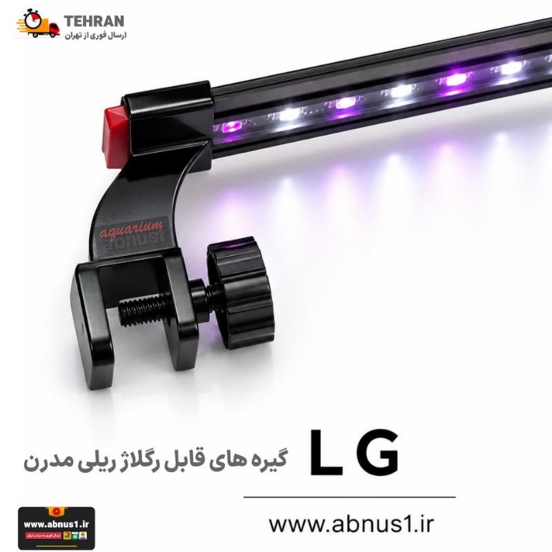 چراغ آکواریوم ال‌جی مدل LG400 (LG Double LED Light)مناسب آکواریوم‌های ۳۵ تا ۴۰ سانتی‌متریبدنه با جنس استیل ضدزنگدارای پایه‌های گیره‌ای قابل تنظیم برای نصب روی لبه شیشهنوردهی LED دو ردیفه برای روشنایی یکنواخت سطح آکواریوم