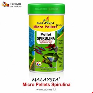 غذا ماهی آکواریوم MICRO PELLETS SPRULINA برند MALAYSIA حجم 110ML