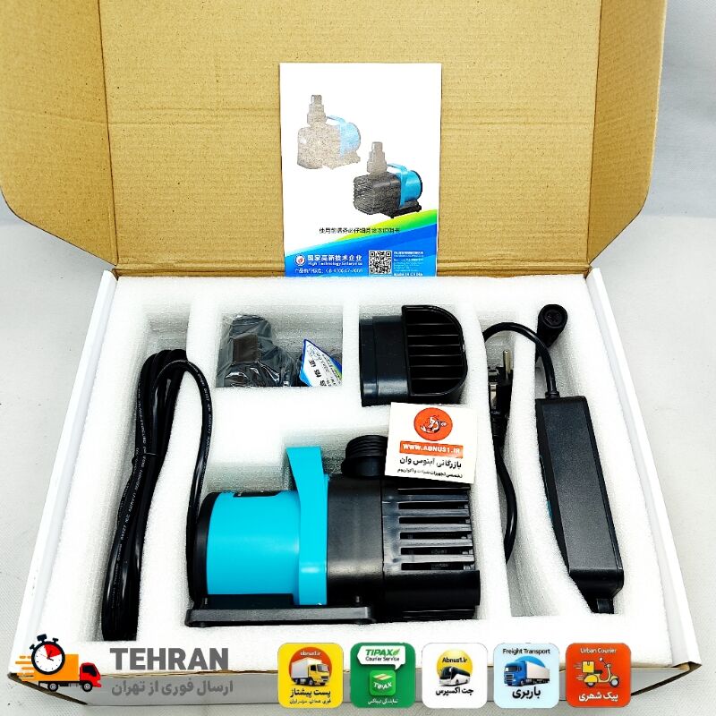واتر پمپ حرفه‌ای سوبو SA-6000 با خروجی ۶۰۰۰ لیتر بر ساعت و توان ۵۰ وات، بهترین راهکار برای گردش آب در آکواریوم‌های بزرگ و سامپ‌ها با قابلیت تنظیم دبی و حالت هوشمند است.