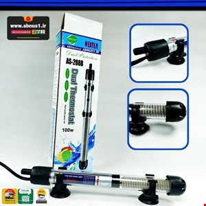 بخاری 2 ترموستات آکواریوم 100w وات مدل AS-208B برند ASIAN STAR