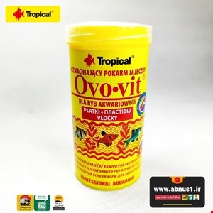 غذا ماهی آکواریوم برند تروپیکال مدل ovo-vit tin 250ml پولکی اوو ویت