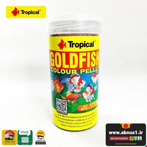 غذا ماهی آکواریوم برند تروپیکال goldfish colour pellet 250ml